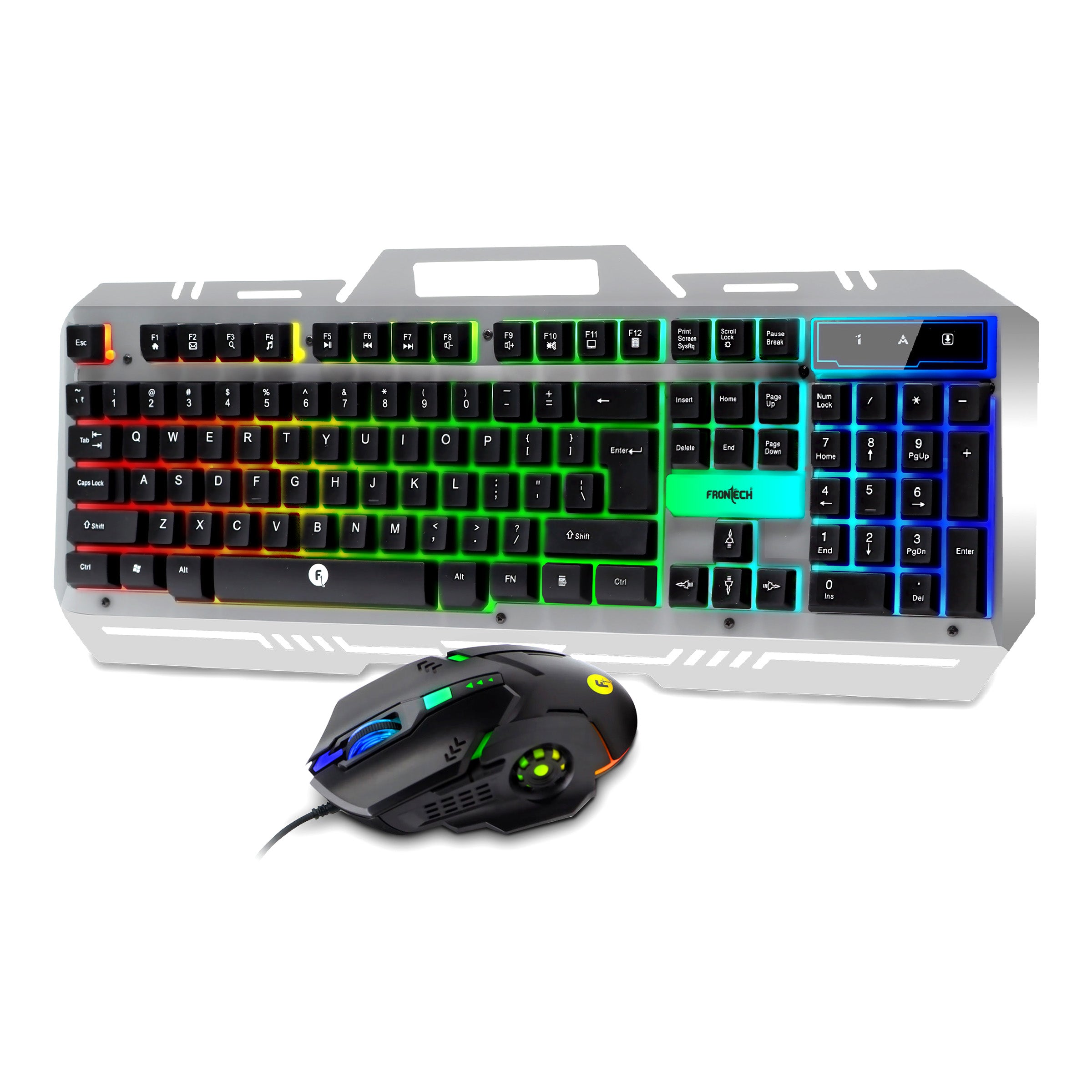 Frontech Super Design Wired RGB Backlight Effects Gaming Keyboard and Optical Mouse Combo (KB-0039) Frontech Super Design Wired RGB Backlight Effects Gaming Keyboard and Optical Mouse Combo (KB-0039)